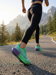 Mint Green Purple Women's Athletic Running Sneakers | Breathable Lightweight | Edixim