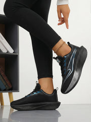 Black Blue Women's Athletic Running Sneakers | Breathable Lightweight | Edixim