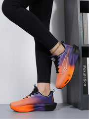 Orange Purple Gradient Women's Athletic Running Sneakers | Breathable Lightweight | Edixim