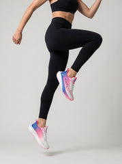 White Pink Blue Women's Athletic Running Sneakers | Breathable Lightweight | Edixim