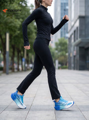 EDIXIM White Blue Gradient Women Running Sneakers Light Cushion Athletic Shoes for Gym Jogging Daily Wear Run Further