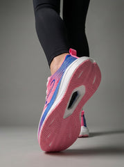 White Pink Blue Women's Athletic Running Sneakers | Breathable Lightweight | Edixim