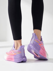 White Pink Lavender Gradient Women's Lightweight Running Sneakers | Breathable Athletic Shoes Edixim