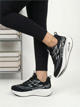 Black White Women's Athletic Running Sneakers | Breathable Lightweight | Edixim