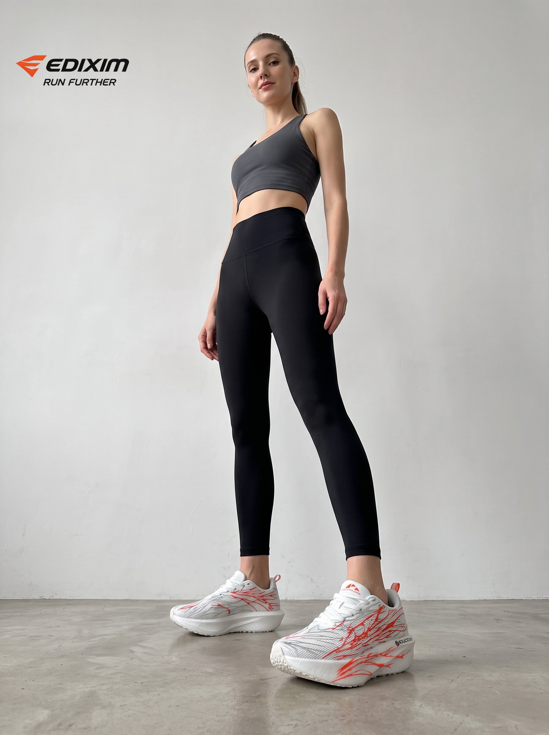 EDIXIM White Red Graphic Mesh Women Running Sneakers Light Cushion Athletic Shoes for Yoga Jogging Gym Daily Wear Run Further
