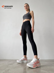 EDIXIM White Red Graphic Mesh Women Running Sneakers Light Cushion Athletic Shoes for Yoga Jogging Gym Daily Wear Run Further