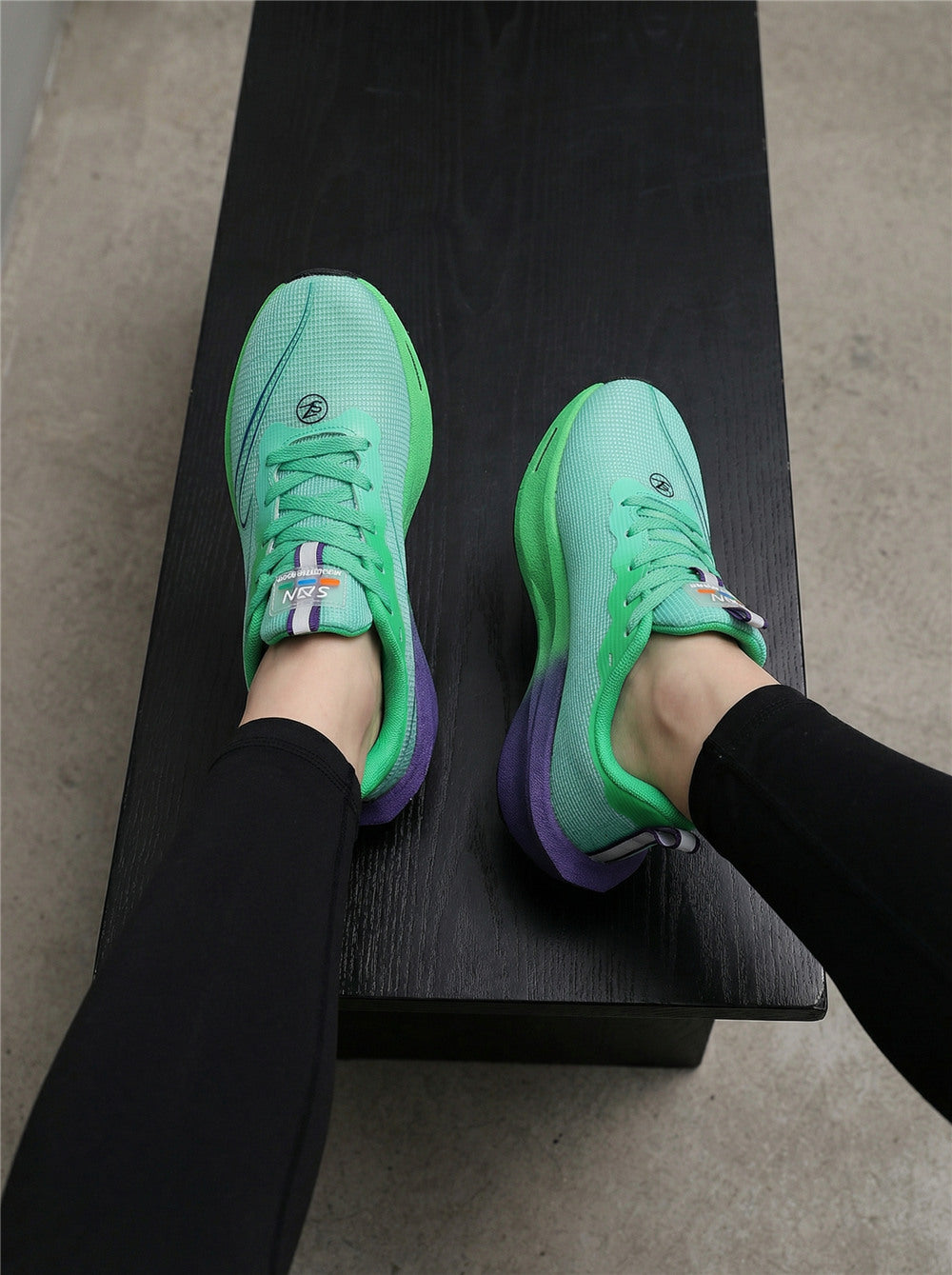 Mint Green Purple Women's Athletic Running Sneakers | Breathable Lightweight | Edixim