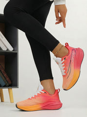 Coral Orange Women's Athletic Running Sneakers | Breathable Lightweight | Edixim