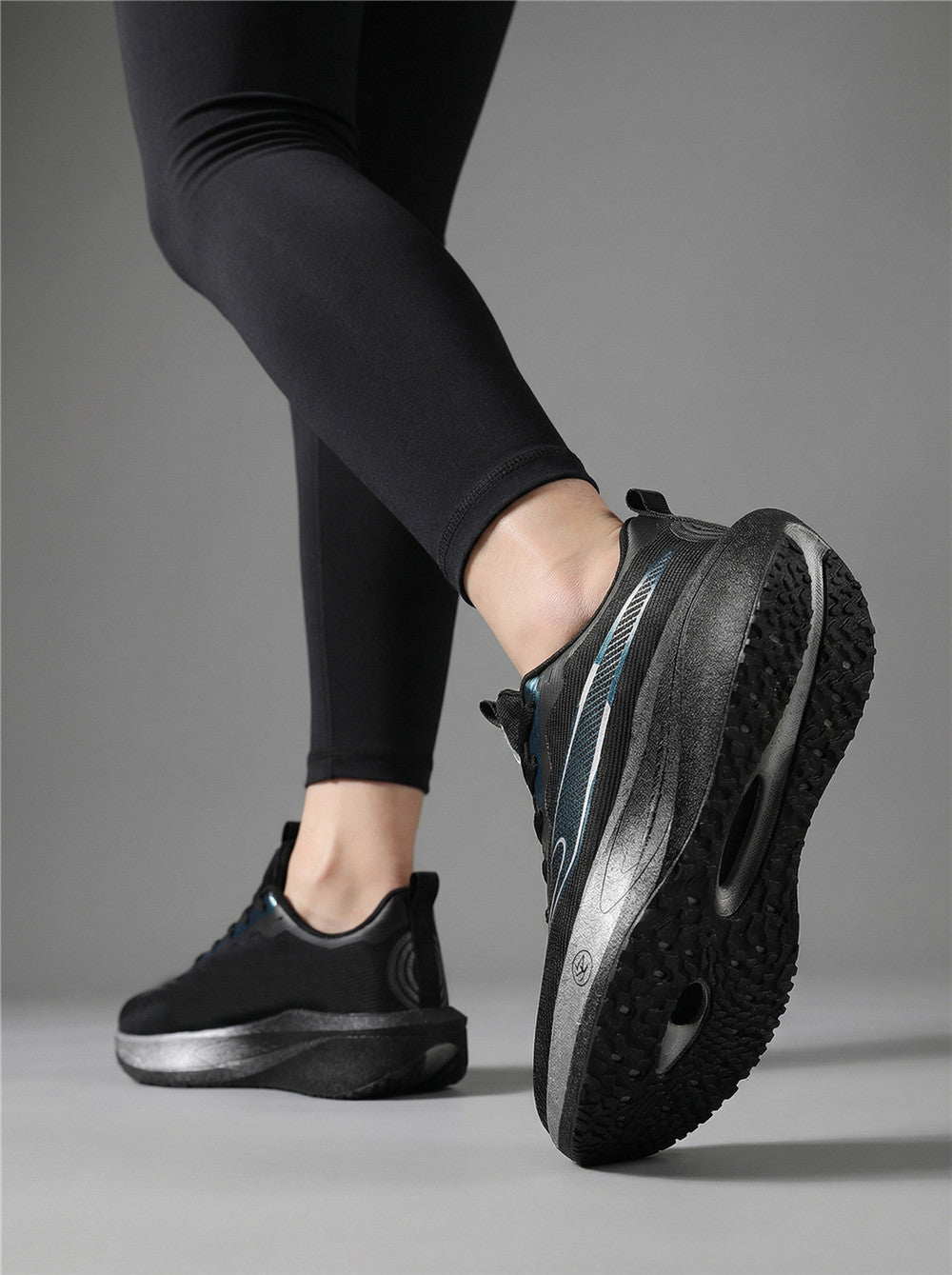 Black Blue Women's Athletic Running Sneakers | Breathable Lightweight | Edixim