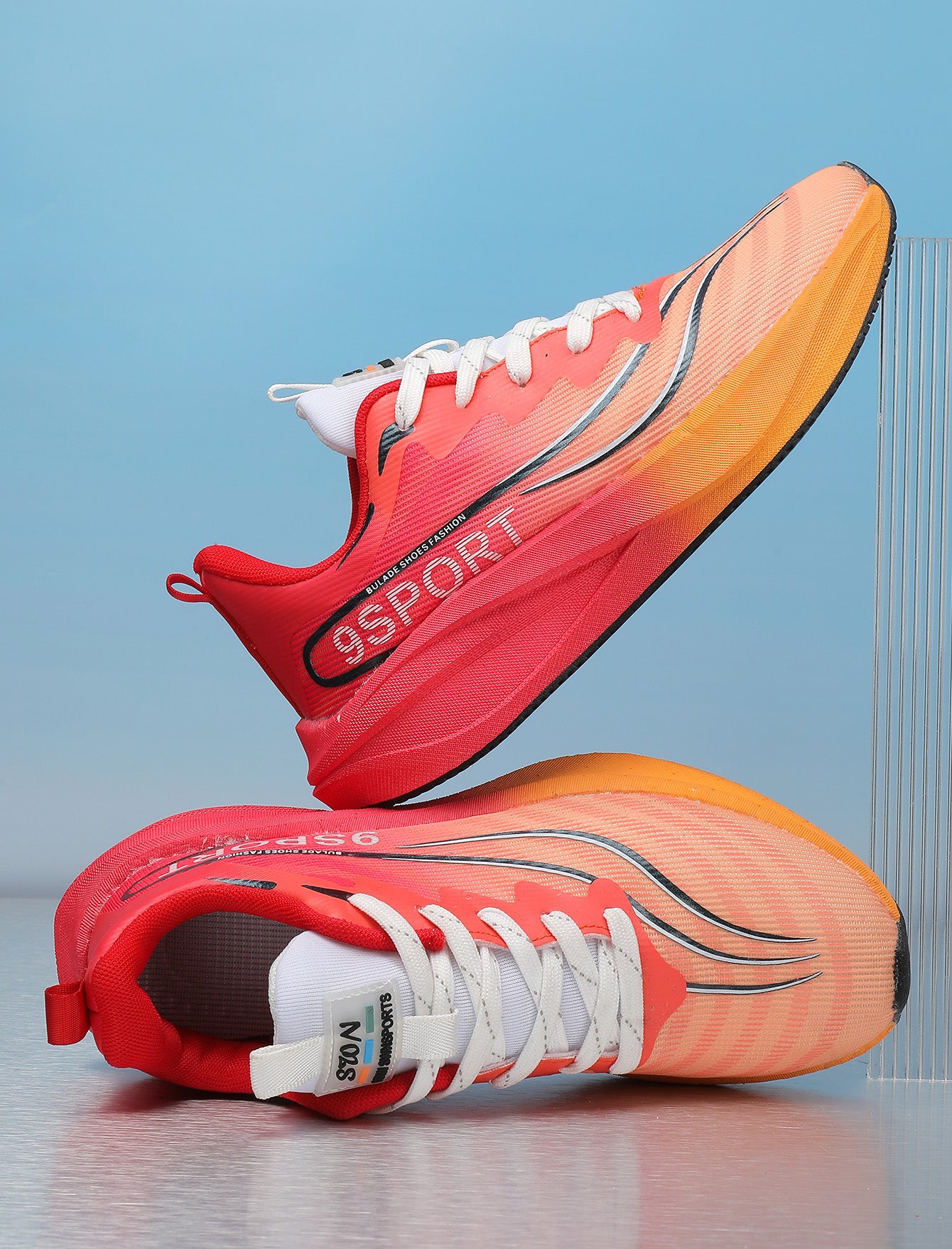 Coral Orange Women's Athletic Running Sneakers | Breathable Lightweight | Edixim