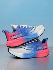 White Blue Pink Women's Athletic Running Sneakers | Breathable Lightweight | Edixim