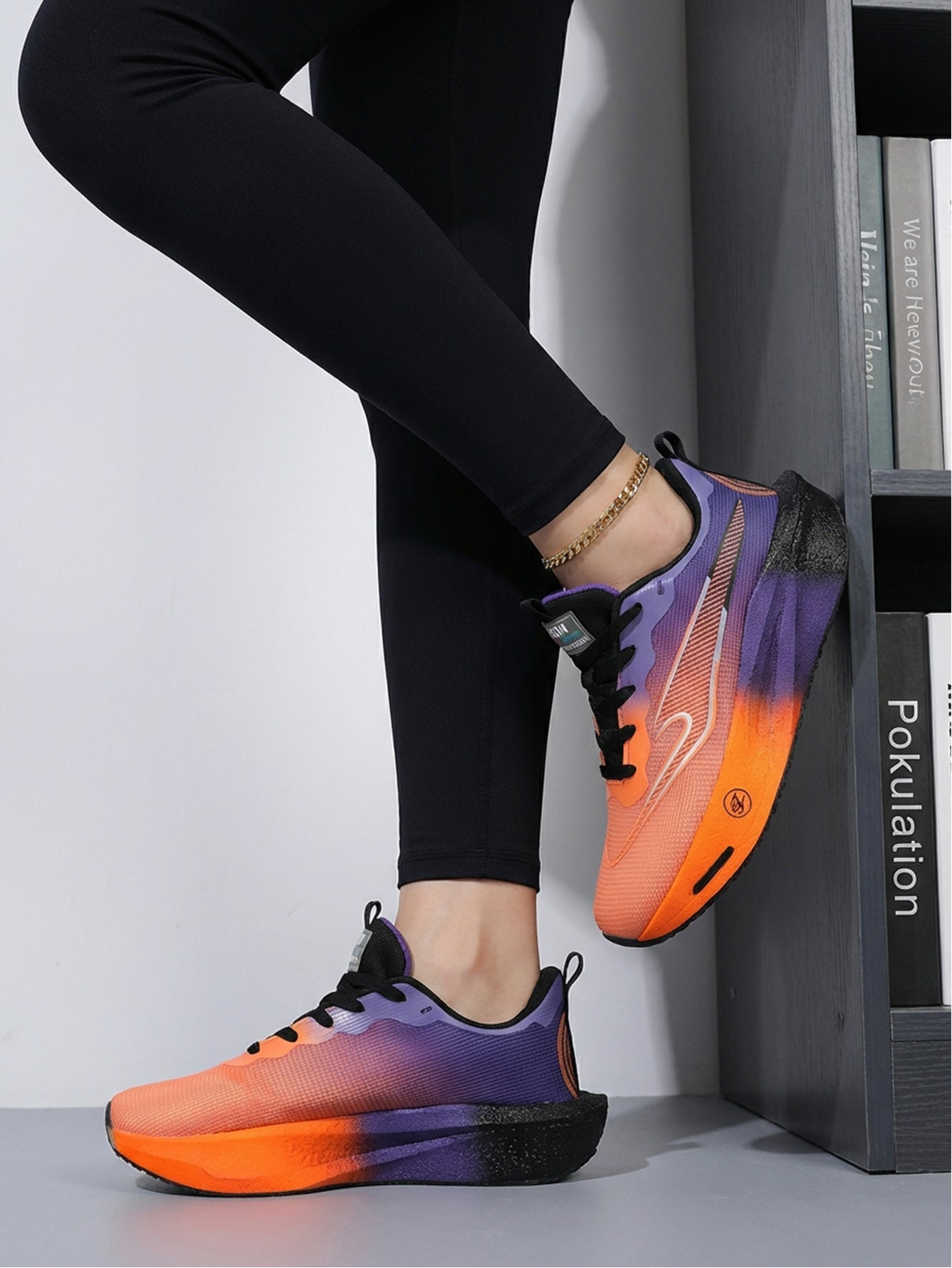 Orange Purple Gradient Women's Athletic Running Sneakers | Breathable Lightweight | Edixim