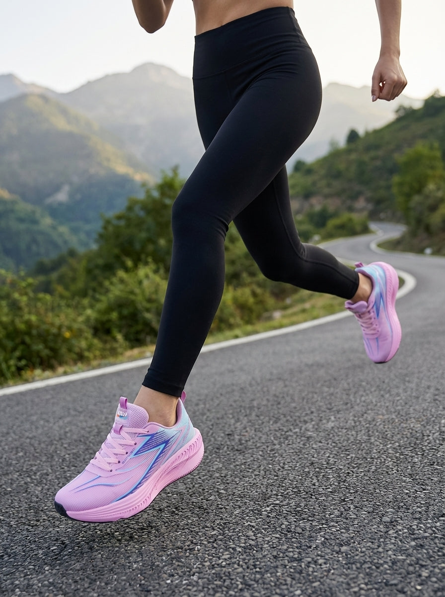 Light Pink Blue Women's Athletic Running Sneakers | Breathable Lightweight | Edixim