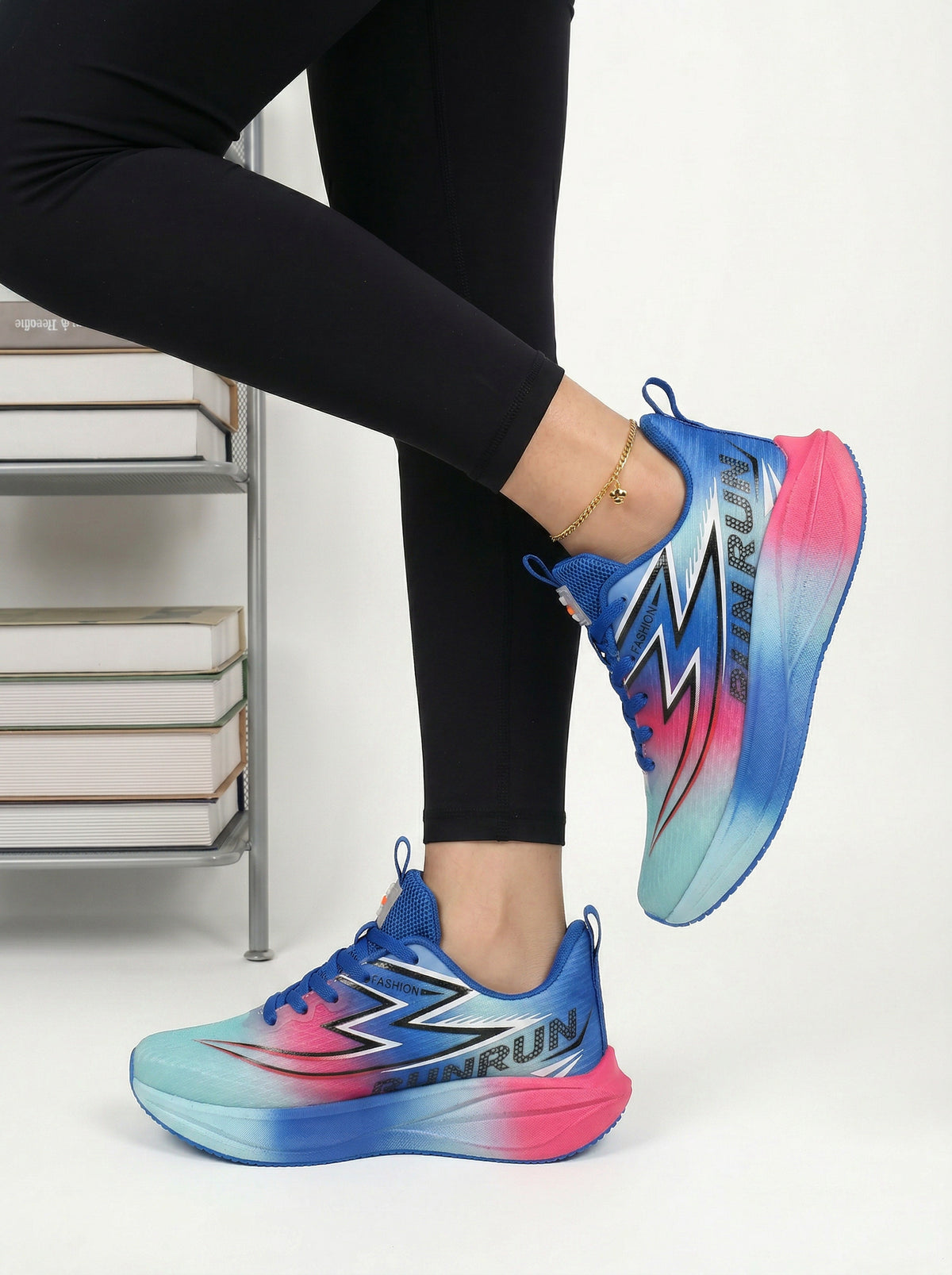 Blue Pink Gradient Women's Athletic Running Sneakers | Breathable Lightweight | Edixim