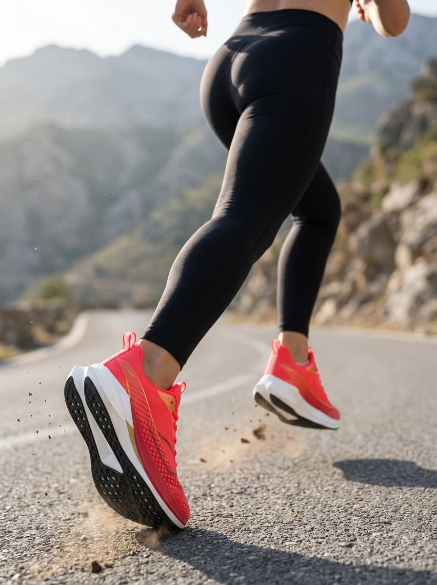 Coral Red Gold Women's Athletic Running Sneakers | Breathable Lightweight | Edixim