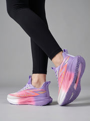 White Pink Lavender Gradient Women's Lightweight Running Sneakers | Breathable Athletic Shoes Edixim