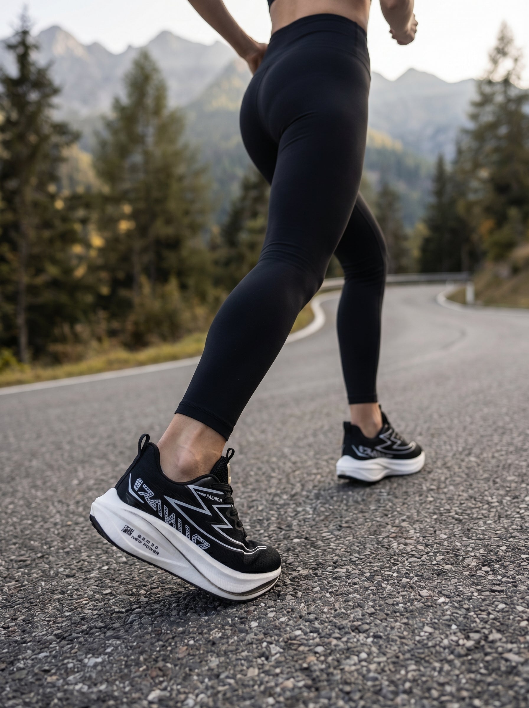 Black White Women's Athletic Running Sneakers | Breathable Lightweight | Edixim
