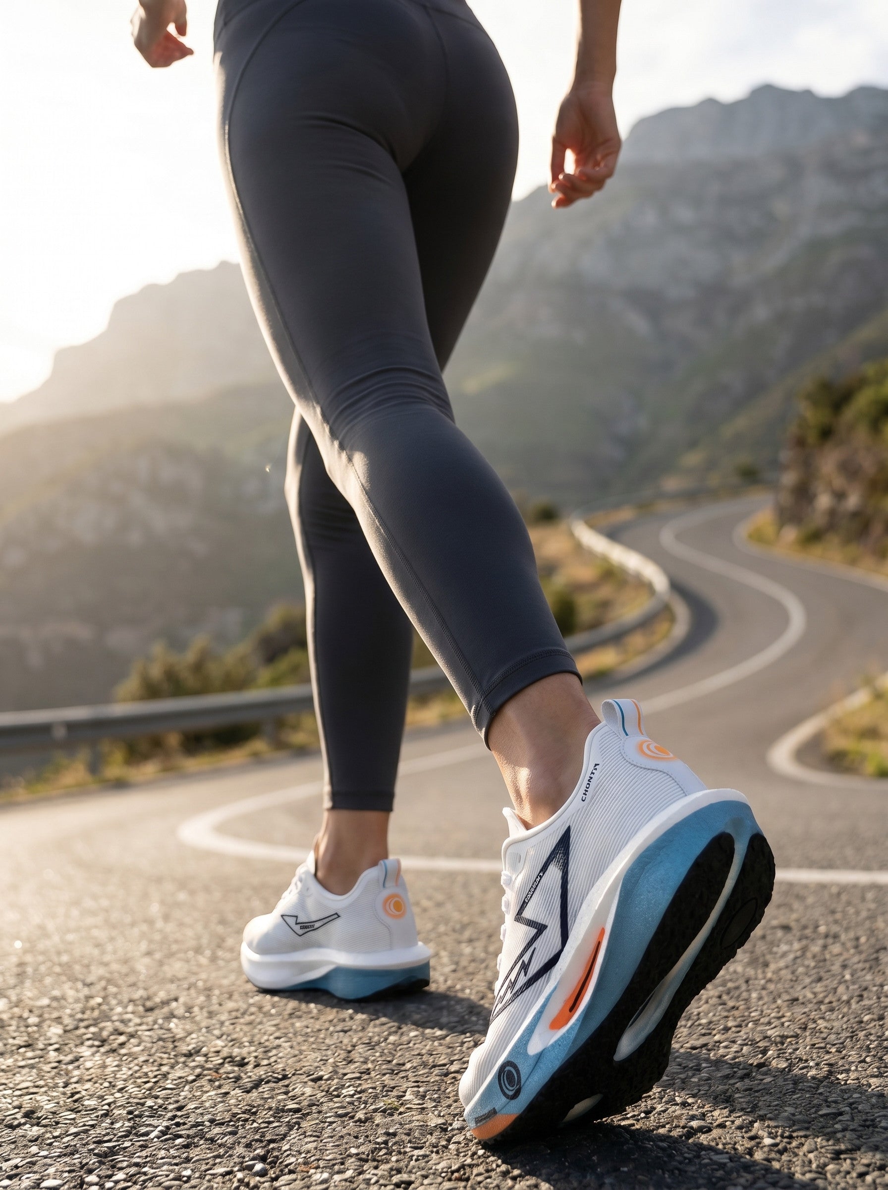EDIXIM White Blue Orange Hollow Midsole Women Running Sneakers Lightweight Breathable Mesh Shock Absorbing Athletic Trainers for Marathon Jogging Gym Daily Casual Run Further