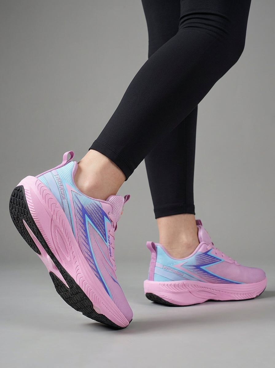 Light Pink Blue Women's Athletic Running Sneakers | Breathable Lightweight | Edixim