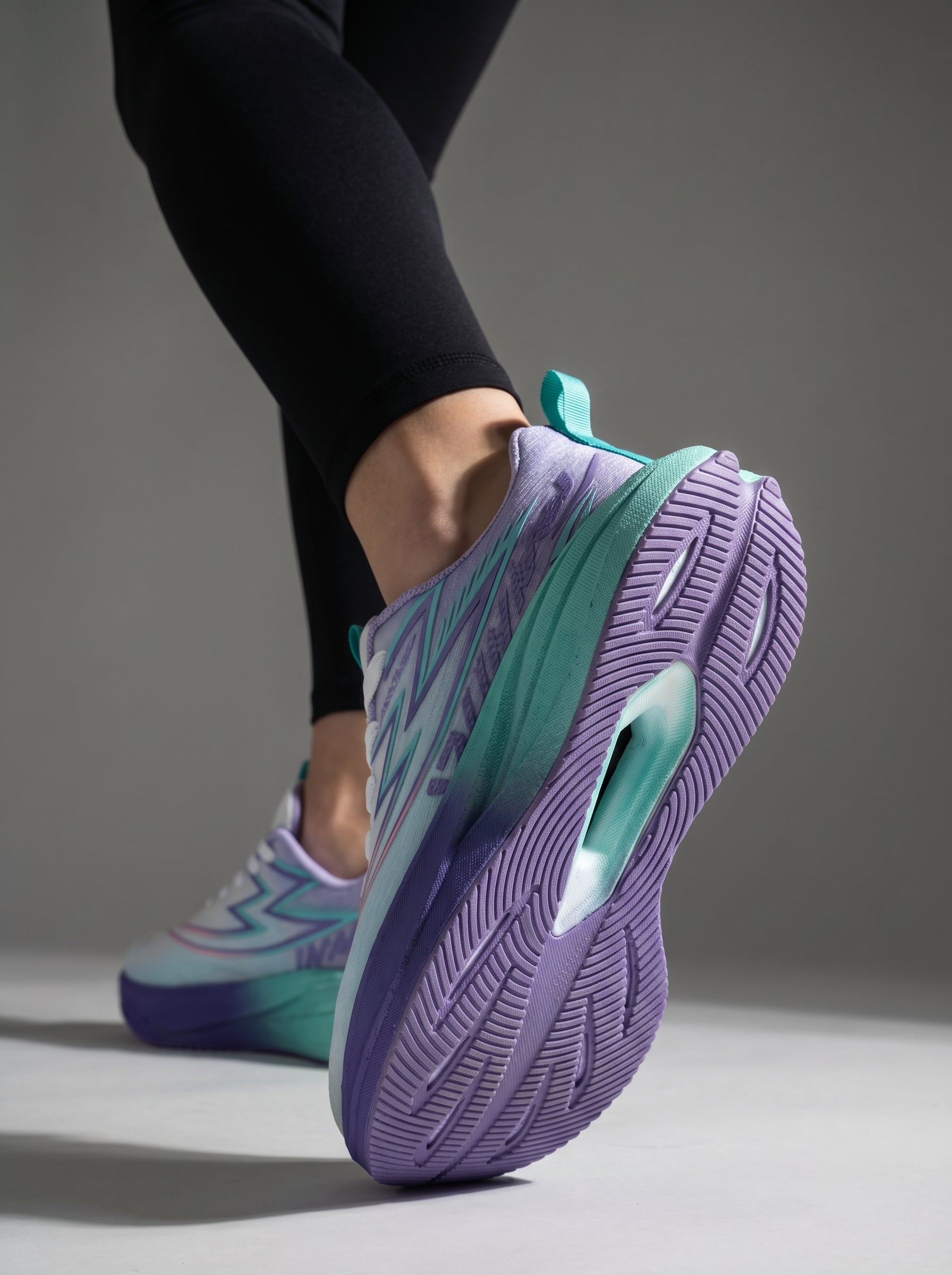 White Teal Purple Women's Athletic Running Sneakers | Breathable Lightweight | Edixim