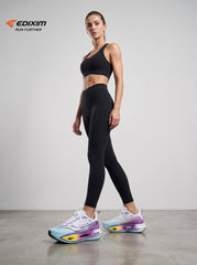 EDIXIM White Cyan Purple Gradient BOA Twist Lock Women Running Sneakers Hollow Thick Cushion Shock Absorbing Athletic Trainers for Marathon Gym Jogging Yoga Daily Workout Run Further