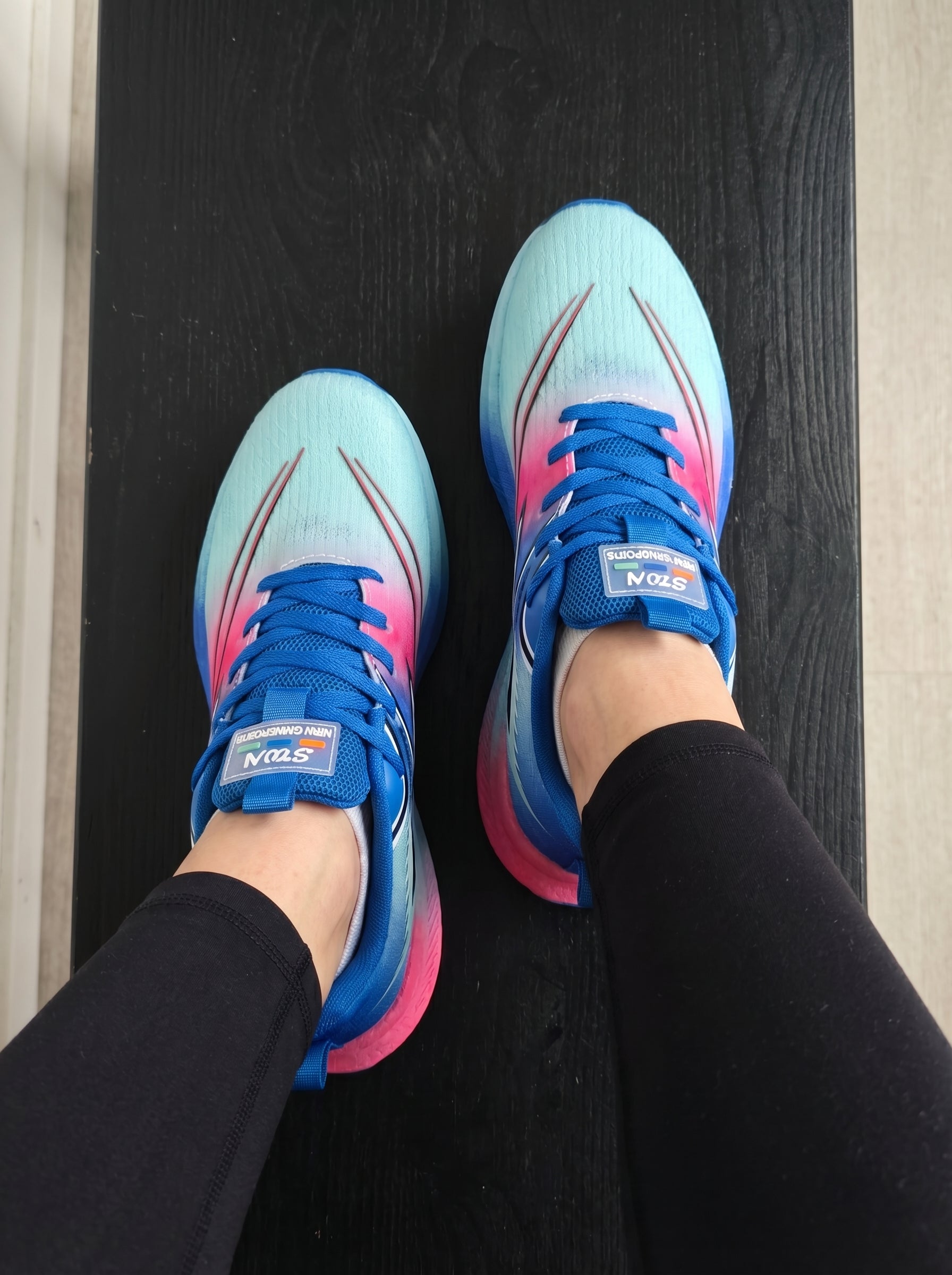 Blue Pink Gradient Women's Athletic Running Sneakers | Breathable Lightweight | Edixim