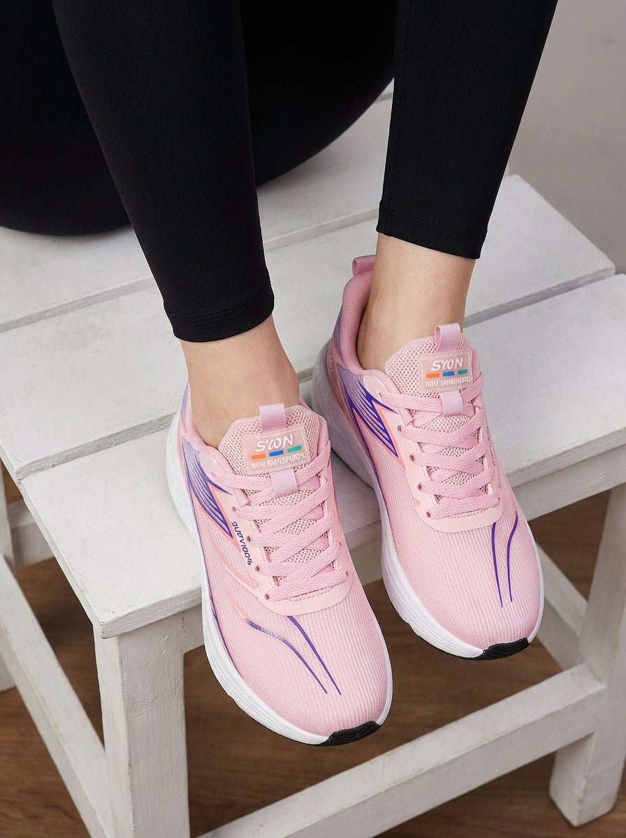 Pink Purple Women's Athletic Running Sneakers | Breathable Lightweight | Edixim