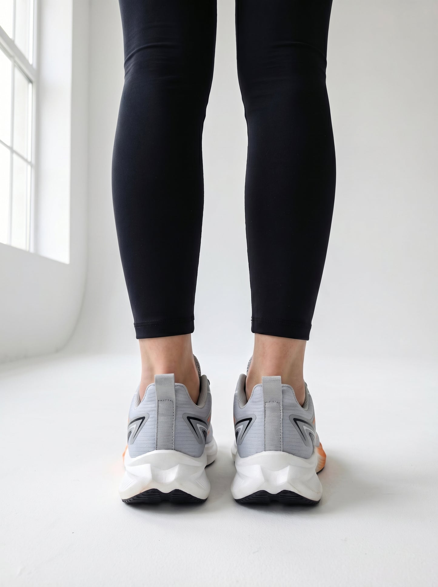 Grey Orange Women's Athletic Running Sneakers | Breathable Lightweight | Edixim