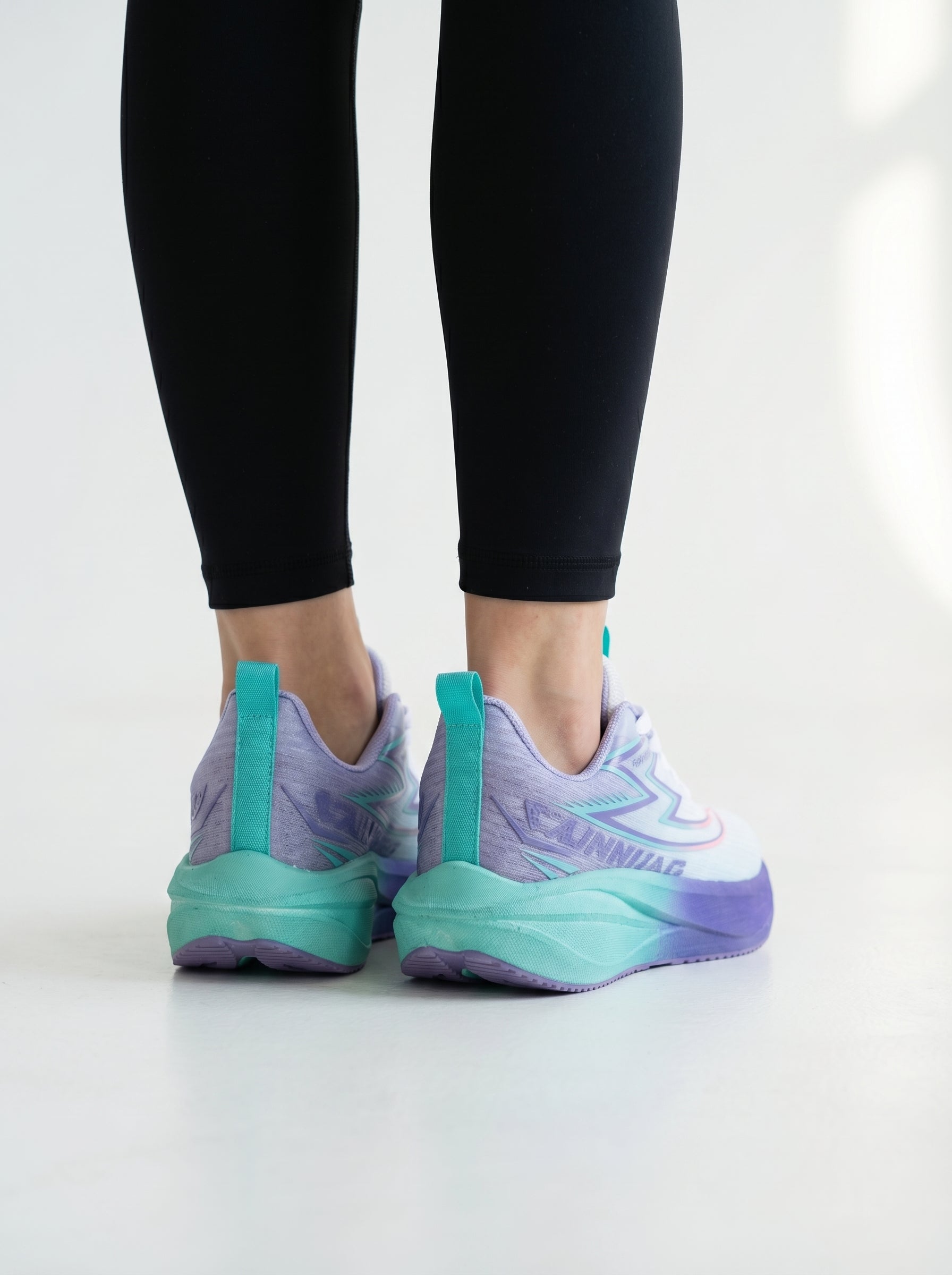 White Teal Purple Women's Athletic Running Sneakers | Breathable Lightweight | Edixim