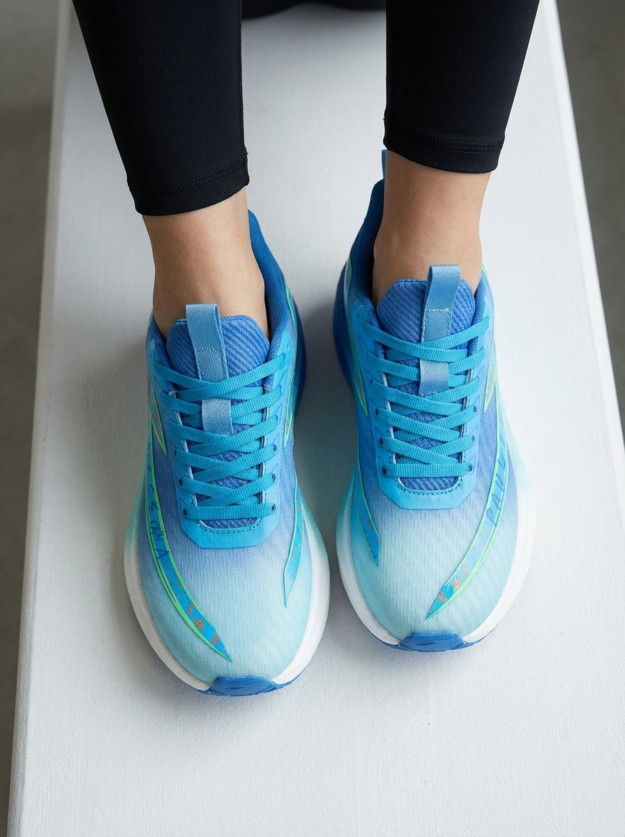 Sky Blue Gradient Women's Lightweight Running Sneakers | Breathable Athletic Trainers Edixim