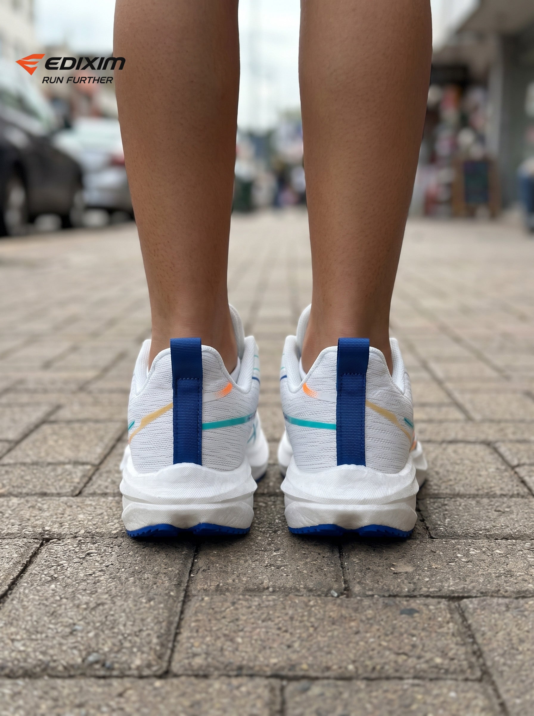 EDIXIM White Multicolor Mesh Women Running Sneakers Light Cushioned Athletic Shoes Run Further