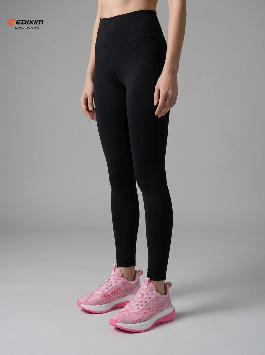 Bright Pink Gradient Flyknit Women Running Sneakers Lightweight Shock Absorbing Athletic Shoes EDIXIM