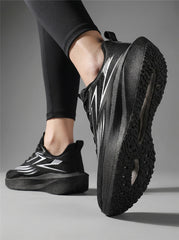 Black White Women's Athletic Running Sneakers | Breathable Lightweight | Edixim