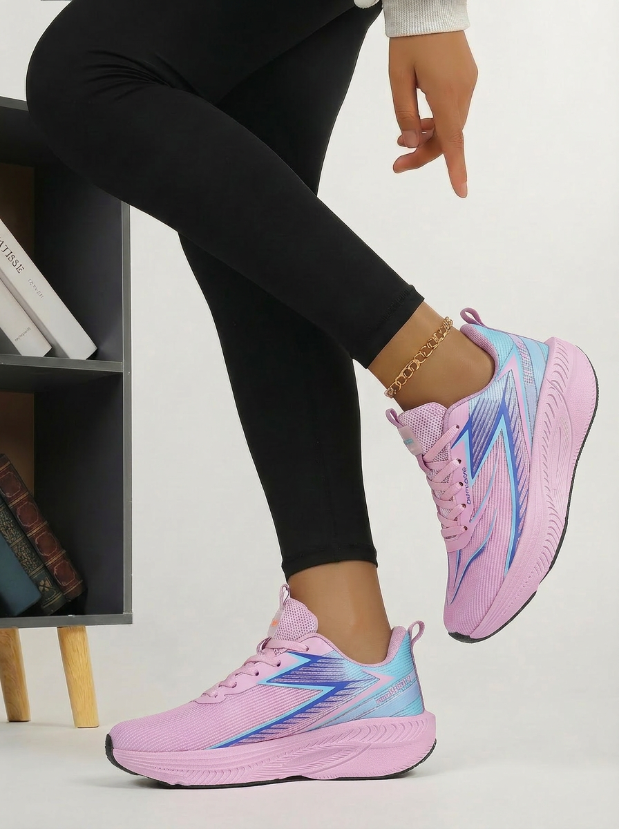 Light Pink Blue Women's Athletic Running Sneakers | Breathable Lightweight | Edixim