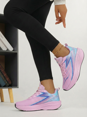 Light Pink Blue Women's Athletic Running Sneakers | Breathable Lightweight | Edixim