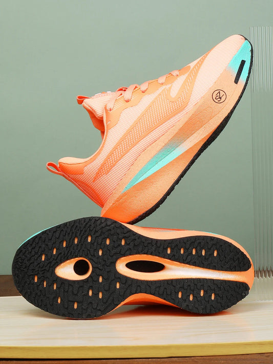 Coral Orange Women's Athletic Running Sneakers | Breathable Lightweight | Edixim