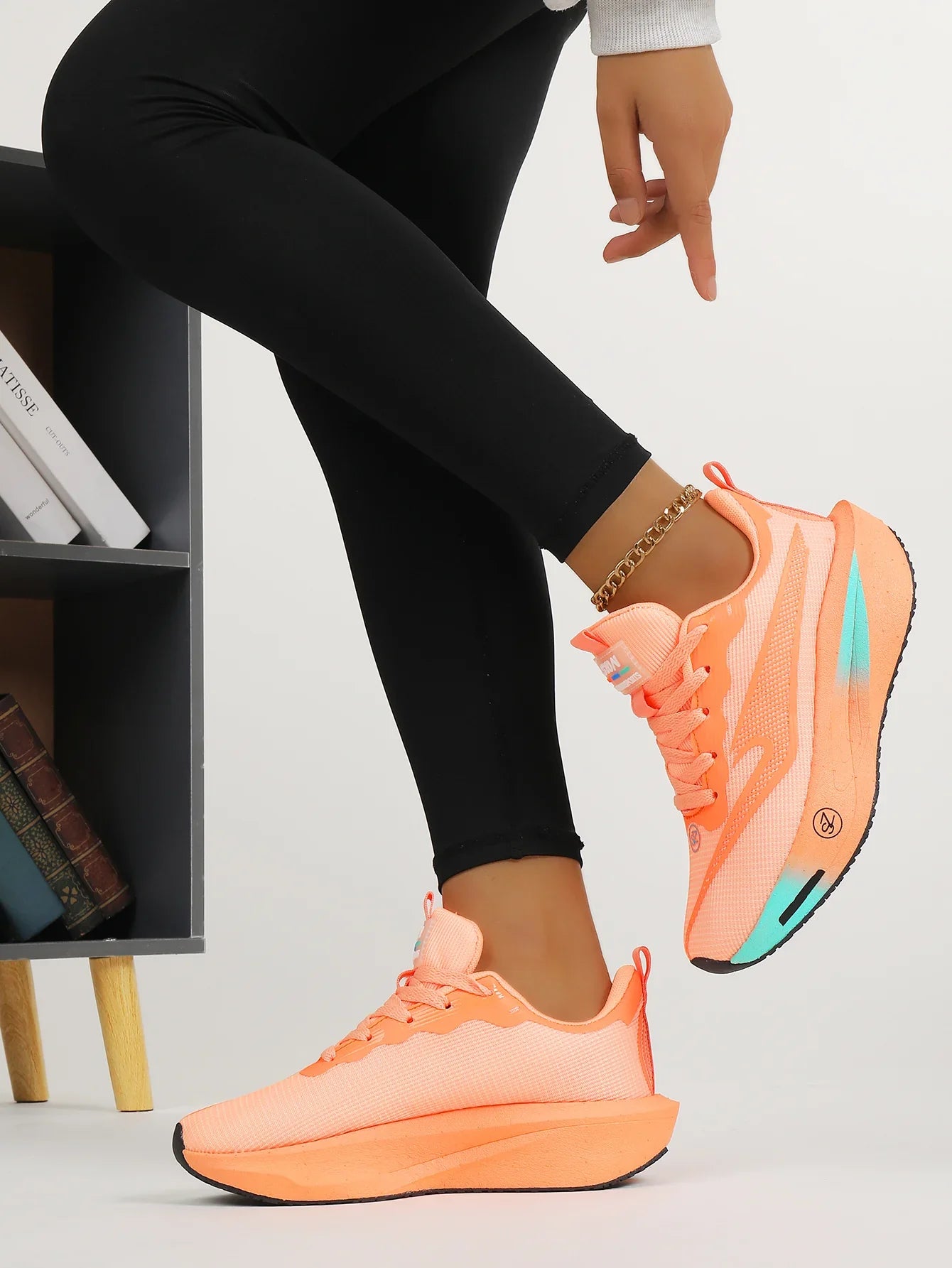 Coral Orange Women's Athletic Running Sneakers | Breathable Lightweight | Edixim