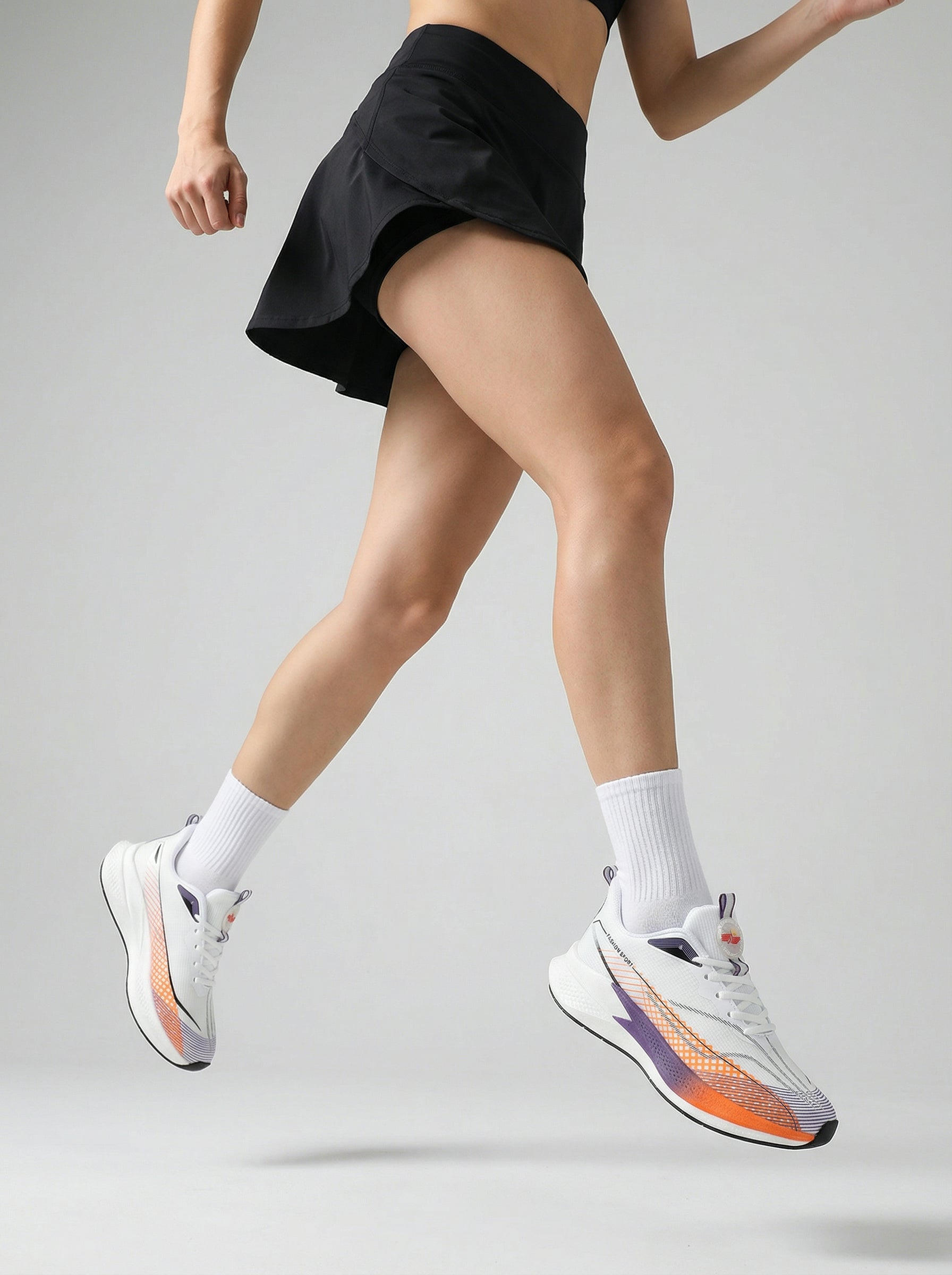 White Orange Purple Women's Athletic Running Sneakers | Breathable Lightweight | Edixim