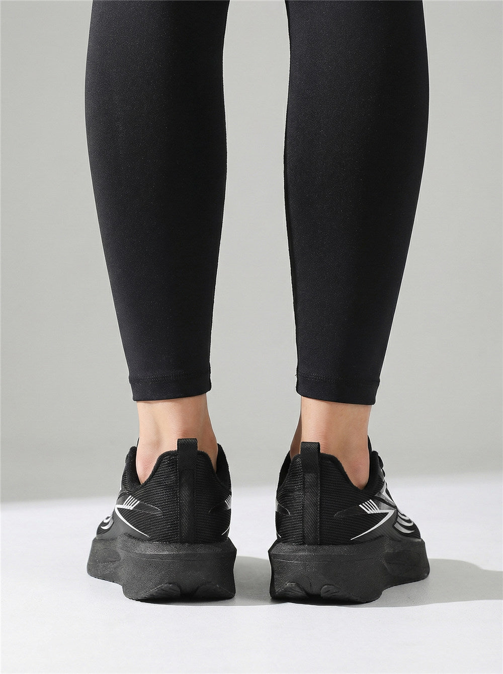 Black White Women's Athletic Running Sneakers | Breathable Lightweight | Edixim
