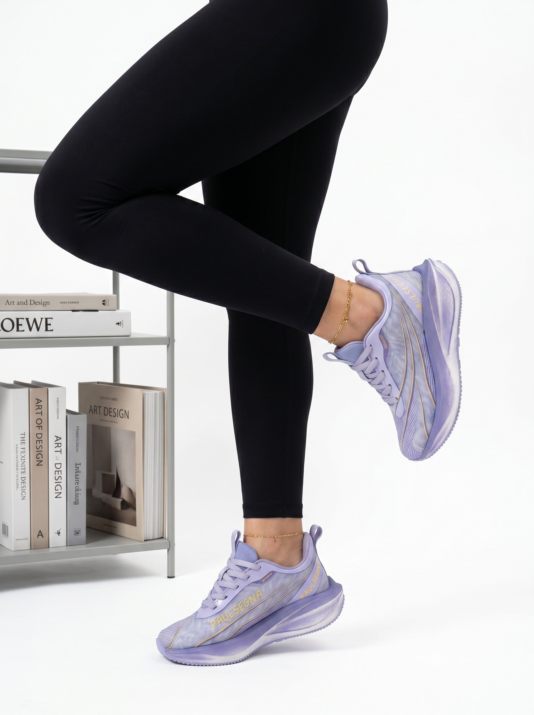 Pastel Lavender Gradient Mesh Women Running Sneakers Shock Absorbing Light Athletic Shoes Edixim