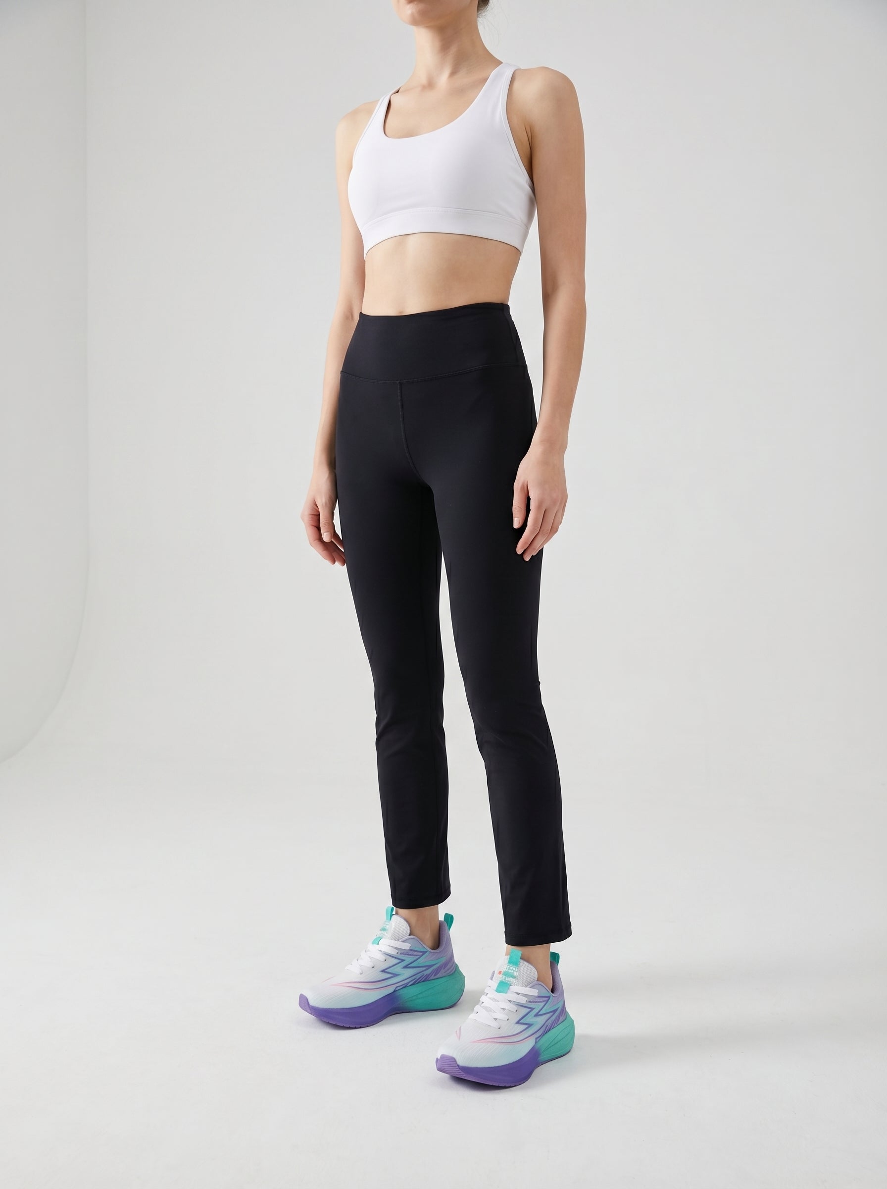 White Teal Purple Women's Athletic Running Sneakers | Breathable Lightweight | Edixim