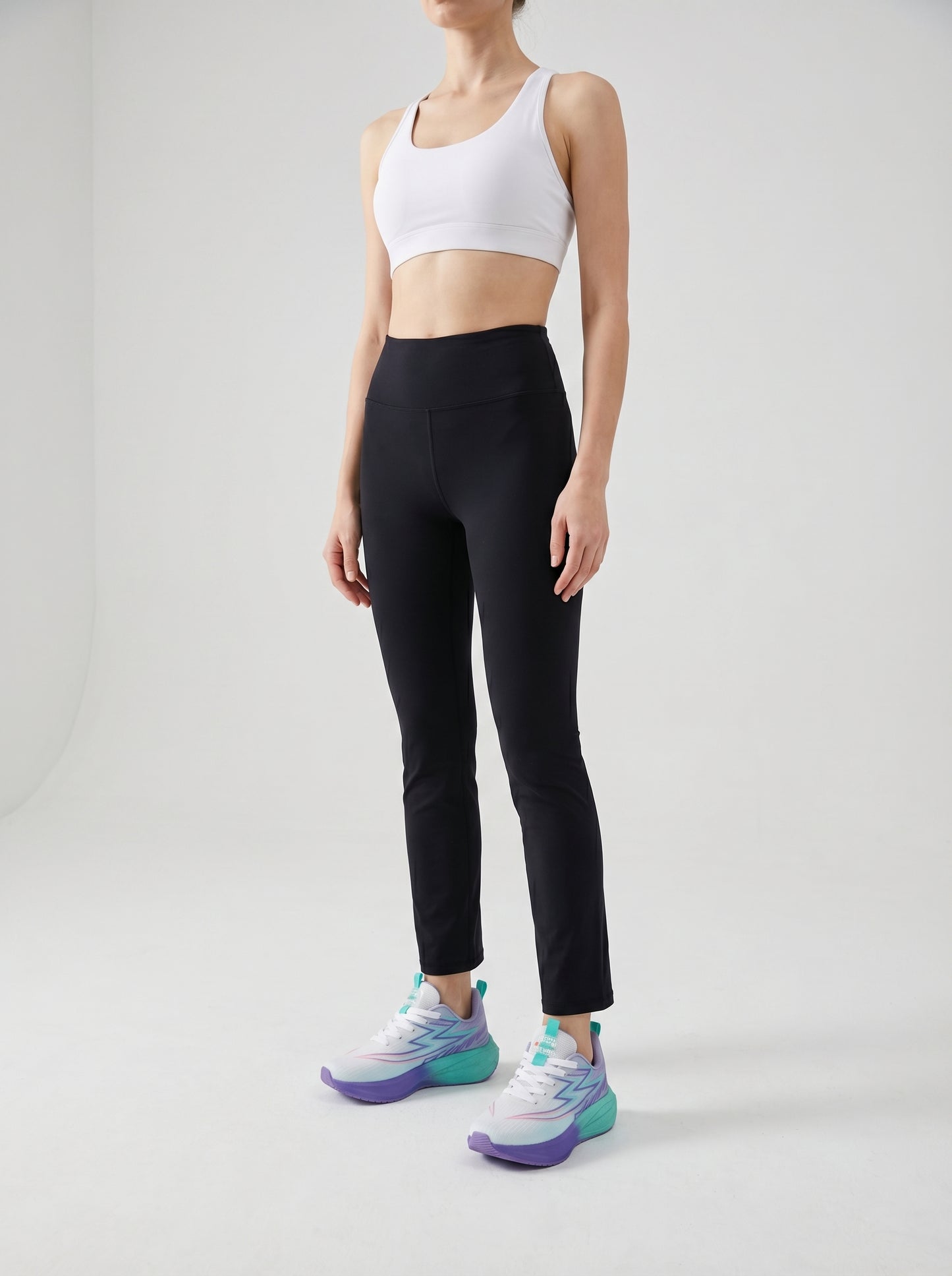 White Teal Purple Women's Athletic Running Sneakers | Breathable Lightweight | Edixim