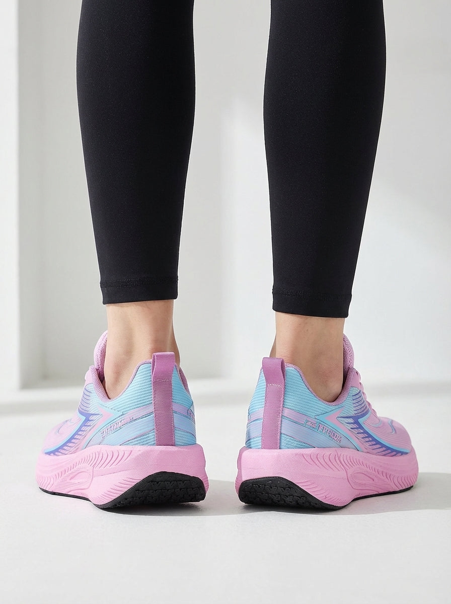 Light Pink Blue Women's Athletic Running Sneakers | Breathable Lightweight | Edixim