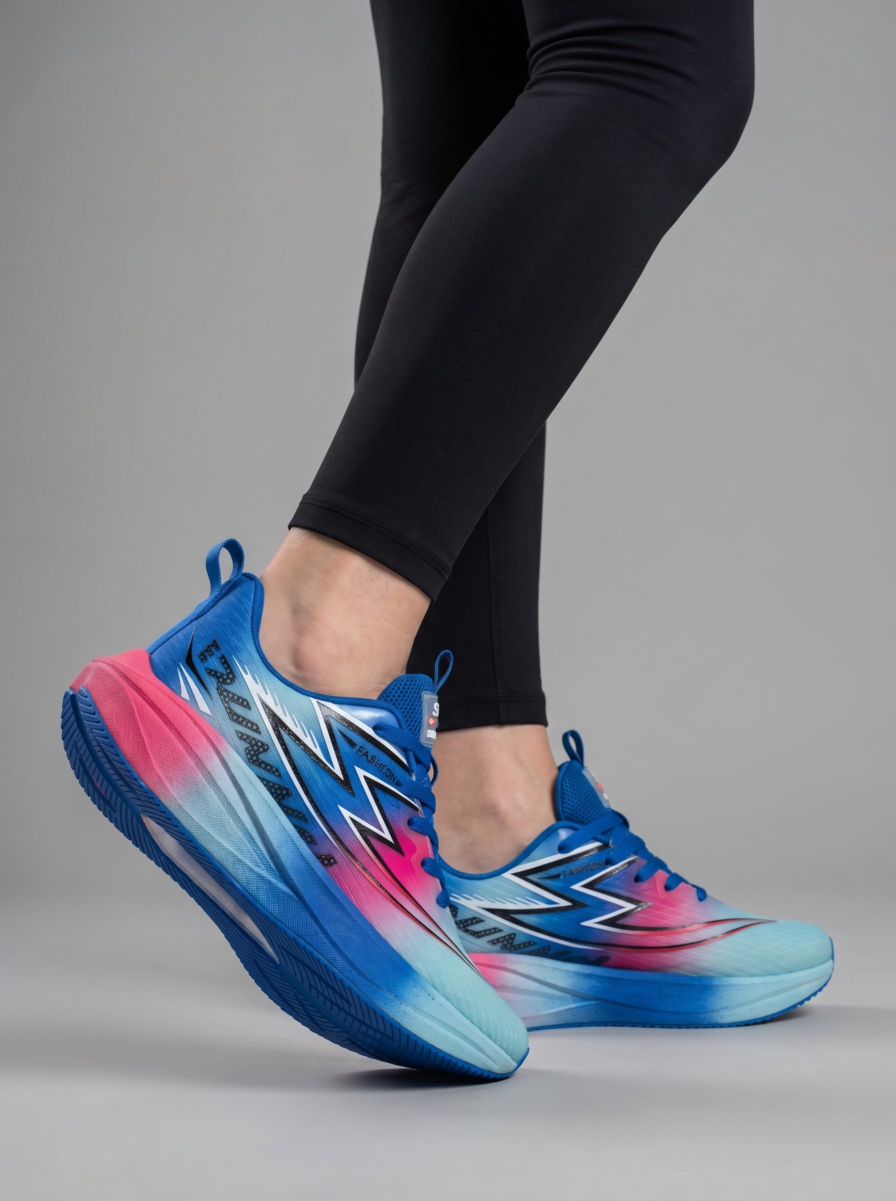 Blue Pink Gradient Women's Athletic Running Sneakers | Breathable Lightweight | Edixim