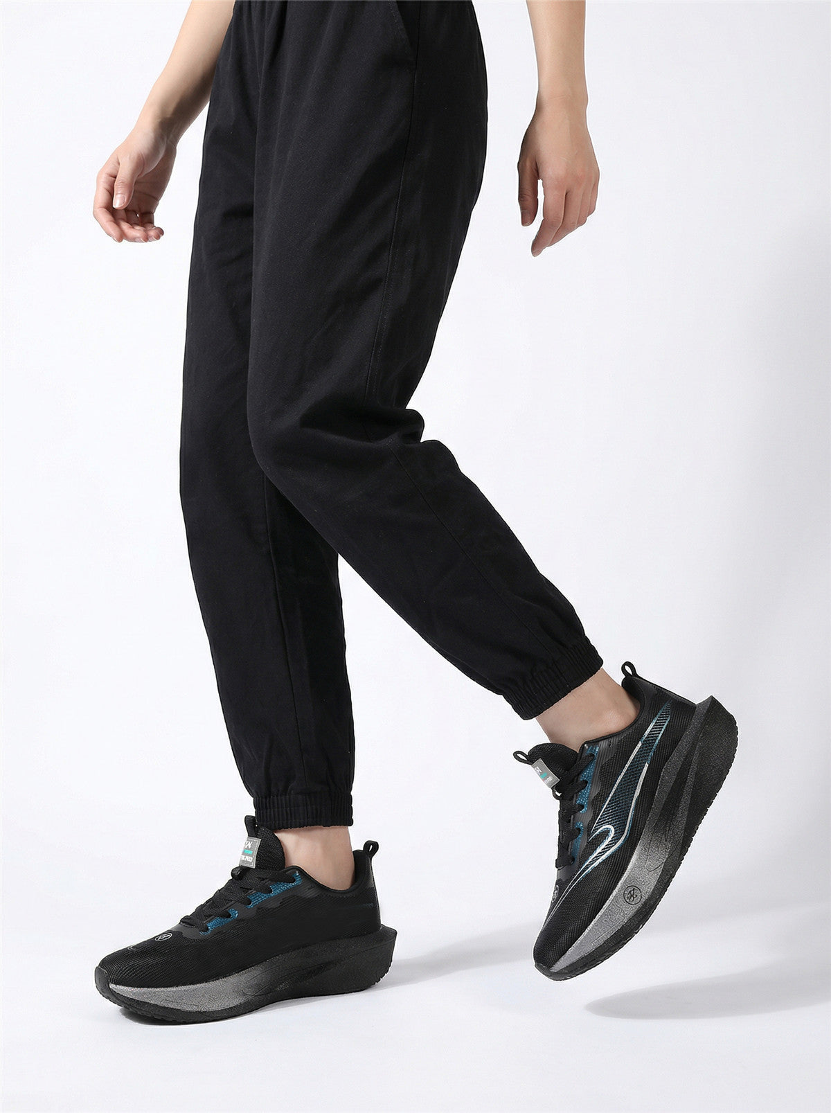 Black Blue Women's Athletic Running Sneakers | Breathable Lightweight | Edixim