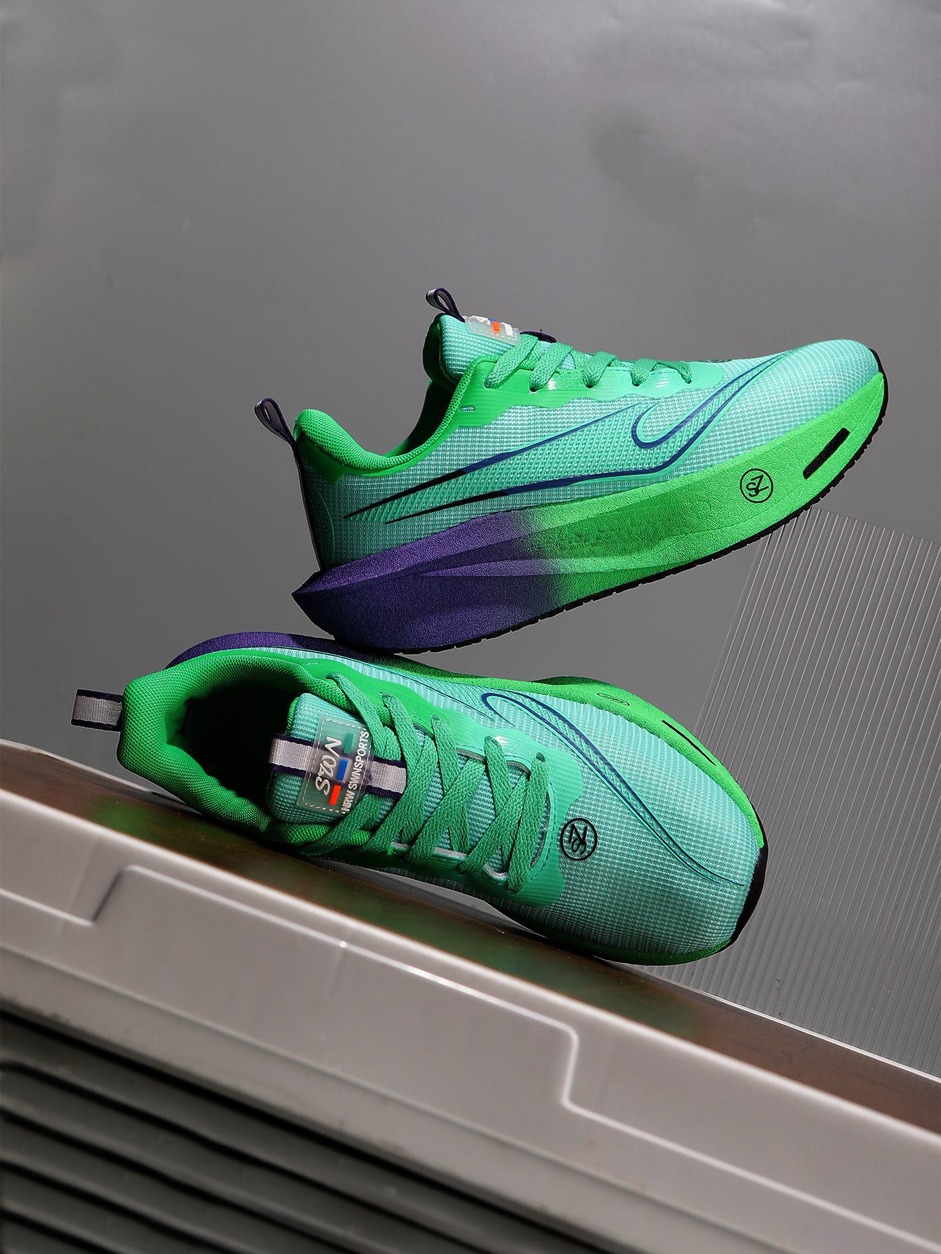 Mint Green Purple Women's Athletic Running Sneakers | Breathable Lightweight | Edixim