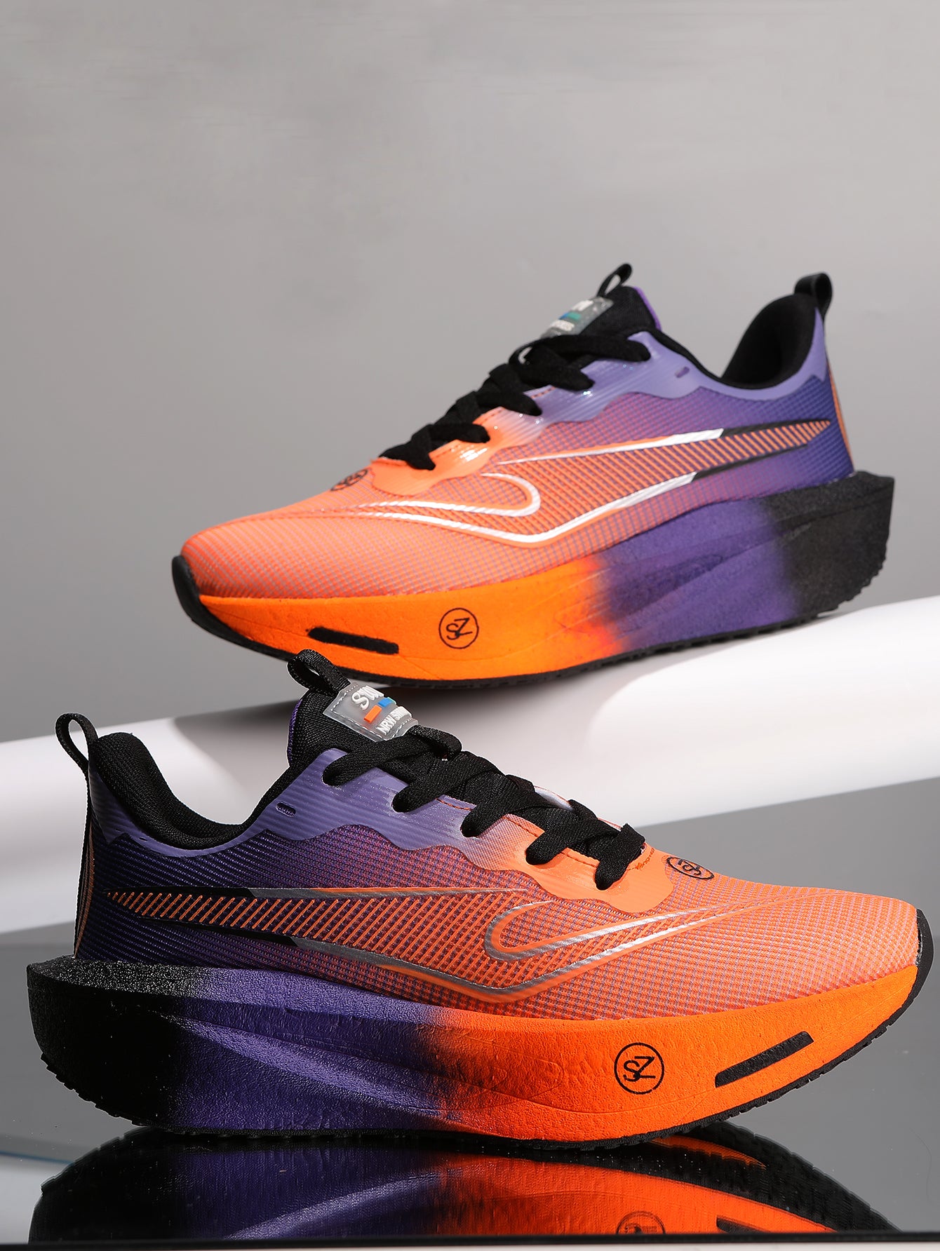 Purple Orange Gradient Women's Athletic Running Sneakers | Breathable Lightweight | Edixim