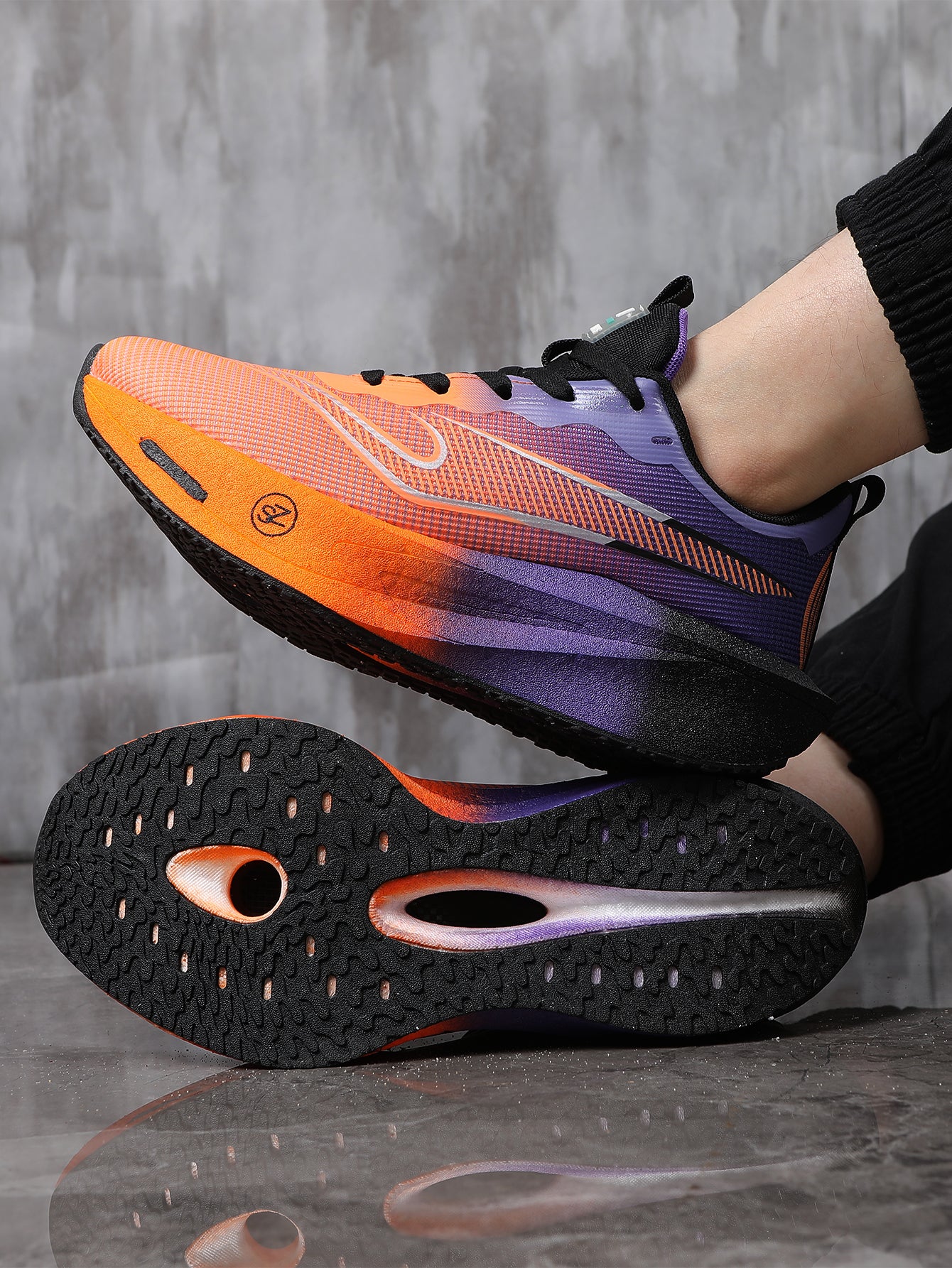 Purple Orange Gradient Women's Athletic Running Sneakers | Breathable Lightweight | Edixim