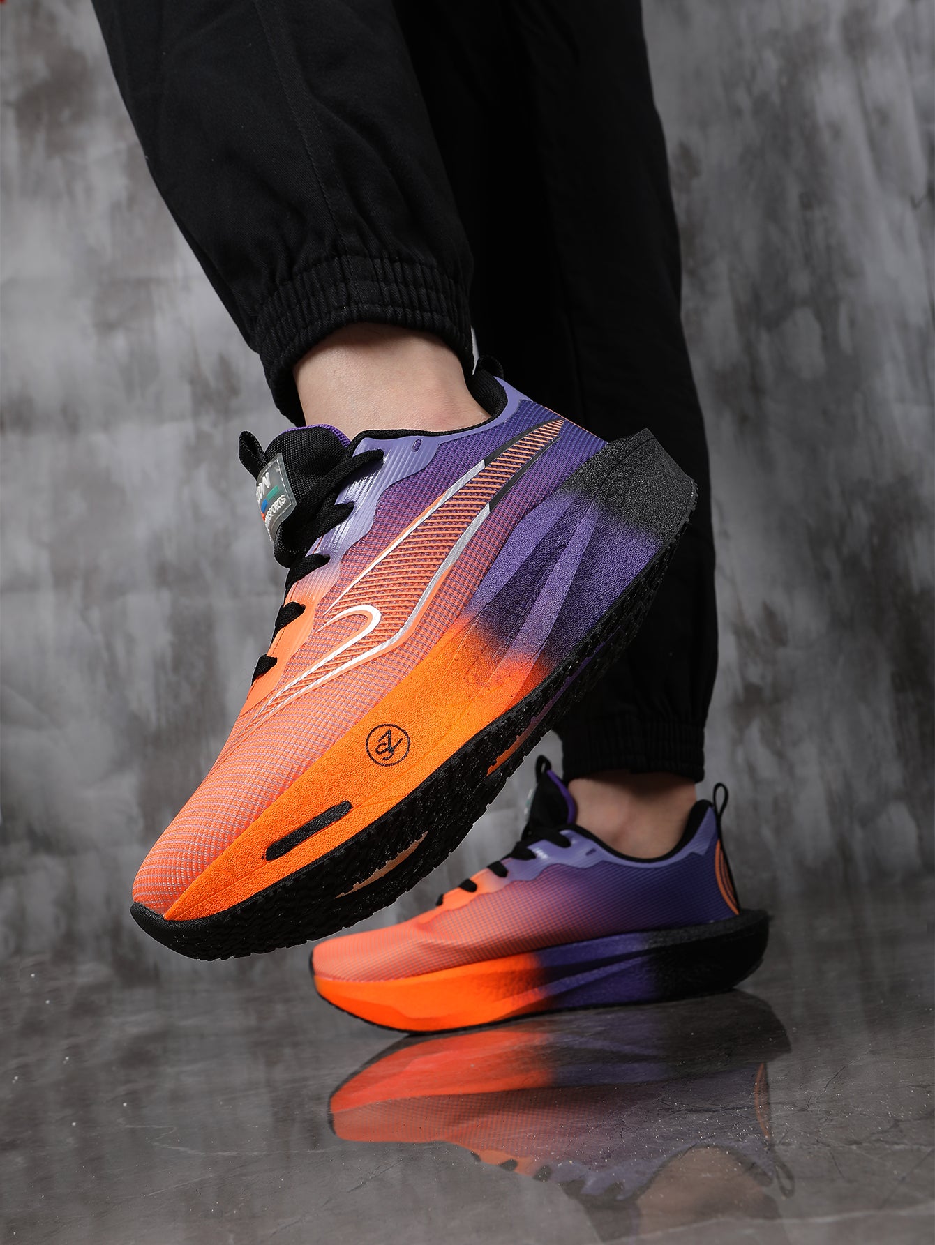 Purple Orange Gradient Women's Athletic Running Sneakers | Breathable Lightweight | Edixim