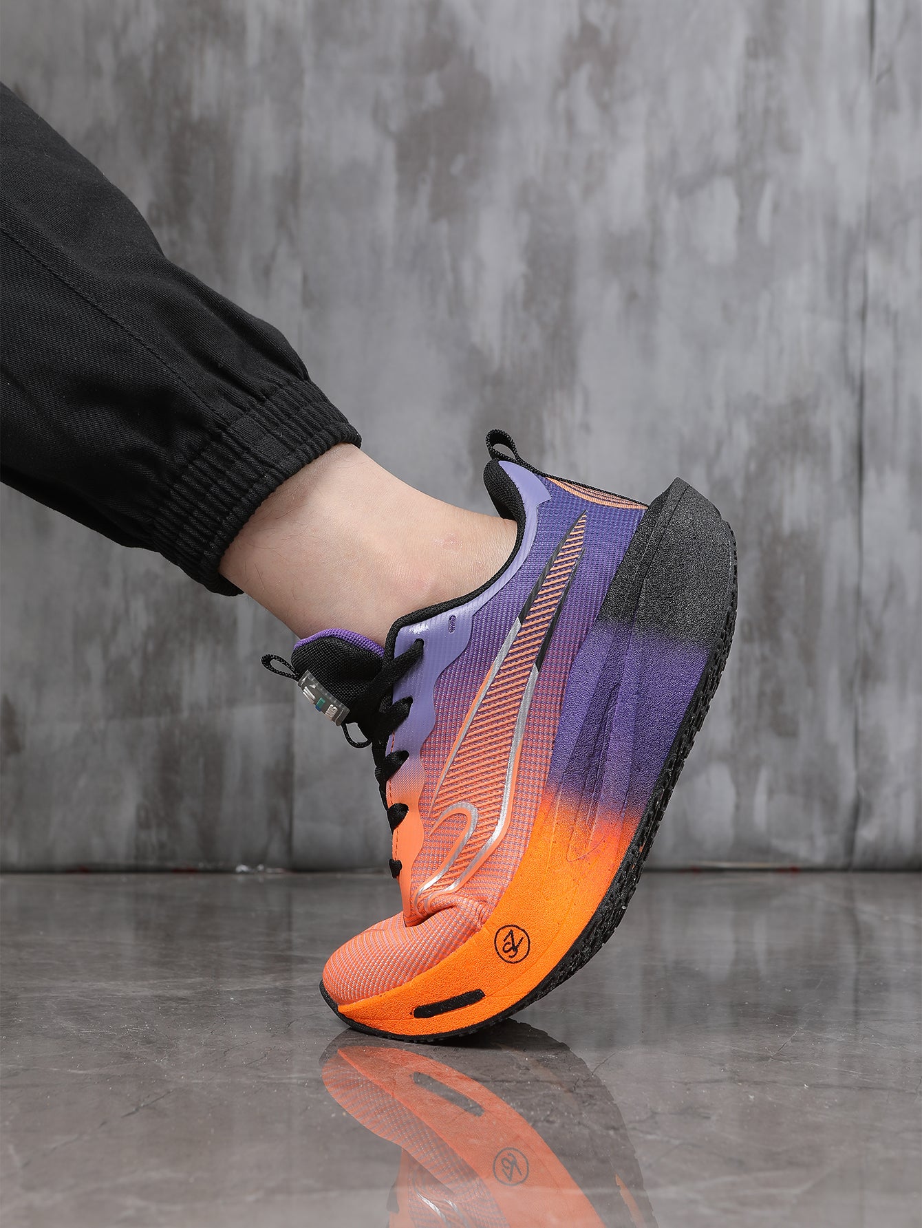 Purple Orange Gradient Women's Athletic Running Sneakers | Breathable Lightweight | Edixim